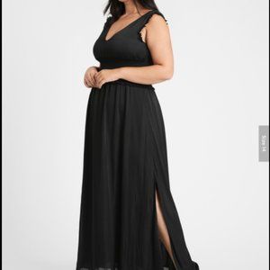 Banana republic smocked waist satin dress